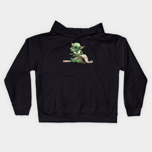 Goblin Scribe with Quill, Scroll, and Glasses Kids Hoodie